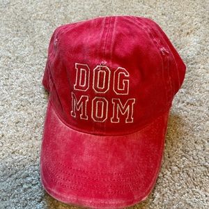 Red Distressed Dog Mom Hat